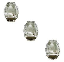 Kit 3 Espelhos Decorativos venezianos Pegui 32x22 3804 Kit 3 Espelhos Decorativos venezianos Pegui 32x22 3804
