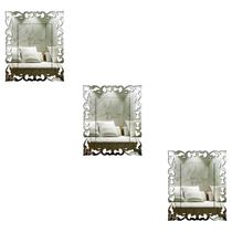Kit 3 Espelhos Decorativos venezianos Pegui 32x23 3802 Kit 3 Espelhos Decorativos venezianos Pegui 32x23 3802