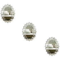 Kit 3 Espelhos Decorativos Venezianos Pegui 32X24 3895 Kit 3 Espelhos Decorativos Venezianos Pegui 32X24 3895