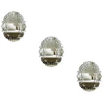 Kit 3 Espelhos Decorativos Venezianos Pegui 32X26 3882 Kit 3 Espelhos Decorativos Venezianos Pegui 32X26 3882