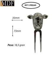 Kit 3 Espetinho Garfinho Petisco Carneiro Super Luxo Zamac
