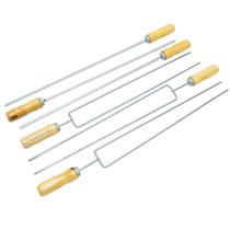 Kit 3 Espeto Espada 3 Espeto Duplo Profissional Para Linguiça Churrasco Marivent