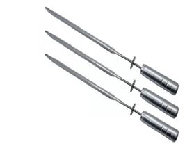 Kit 3 Espeto Espada Para Grill Giratória Inox para Churrasco Kit 3 Espeto Espada Para Grill Giratória Inox para Churrasco