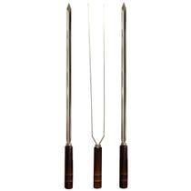 Kit 3 Espetos Artesanais Inox P/ Churrasco