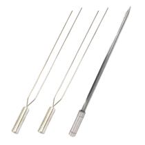 Kit 3 Espetos Churrasco Aço Inox Duplo e Espada Lâmina 50cm