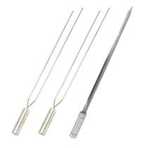 Kit 3 Espetos Churrasco Aço Inox Duplo e Espada Lâmina 60c