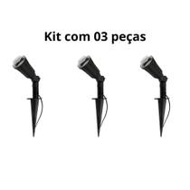 Kit 3 Espetos de Jardim Policarbonato LED Dicróica
