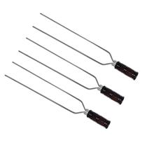 Kit 3 Espetos Duplo Para Churrasco 70Cm Cabo De Madeira