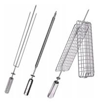 Kit 3 Espetos Para Churrasqueira Gira Grill