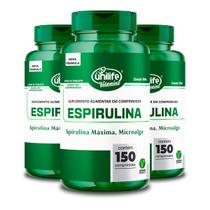 Kit 3 Espirulina Unilife 150 Comprimidos 1000mg
