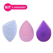 Kit 3 Esponja de Maquiagem Ruby Rose Angle Soft e Stay Fix Blender