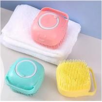 kit 3 Esponja de Silicone Para Banho Dispenser de Shampoo colorido - amigold