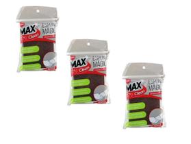 Kit 3 Esponjas Mágica Limpeza Pesada Inox Panelas Fornos
