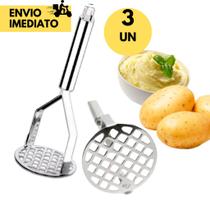 Kit 3 Espremedor Amassador de Batatas e Legumes em Geral Praticidade para Amassar Legumes, Restauran