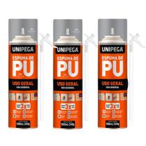 Kit 3 Espuma Expansiva 500ml Poliuretano Uso Geral Unipega