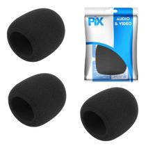 Kit 3 Espuma Globo Profissional Anti Puff Para Microfone Proteção Pop Filter 8cm