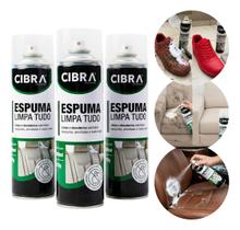 Kit 3 Espuma Mágica Limpa Tudo 500ml Mancha Sofá Tênis Bau Incolor Cibra