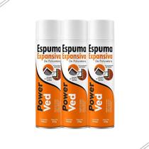 Kit 3 Espumas Expansivas PU Power Ved 500ml 320g Portas e Janelas Kit 3 Espumas Expansivas PU Power Ved 500ml 320g Portas e Janelas
