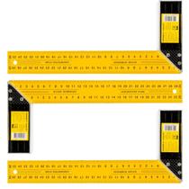 Kit 3 Esquadros Carpinteiro 30Cm 12 Pol. Graduação 2 Faces