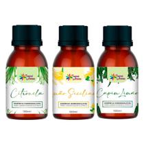 Kit 3 Essencia Hidrossoluvel Tropical P/ Difusor Ultras Aromatizador Capim Citronela Limão Siciliano