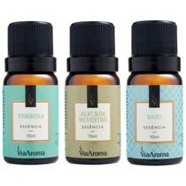 Kit 3 Essência Via Aroma Verbena - Baby - Alecrim 10ml