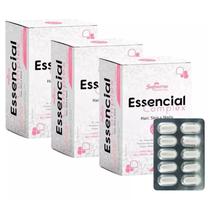 Kit 3 Essencial Complex Vitaminas Hair, Skin e Nails 180 Cápsulas Supraervas