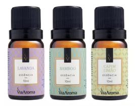 Kit 3 Essências 10ml - Bamboo, Capim Limão, Lavanda