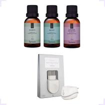 Kit 3 Essencias Aroma 30Ml Aromatizador Ambientes +1 Difusor