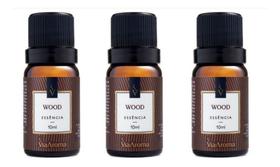 Kit 3 Essencias Aromaticas Para Aparelho Aromatizador Eletrico - Wood - Via Aroma 10ml