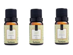 Kit 3 Essências Capim Limão - 10Ml Via Aroma