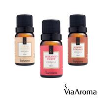 Kit 3 Essências Para Aromatizador Difusor Elétrico Via Aroma Kit 3 Essências Para Aromatizador Difusor Elétrico Via Aroma