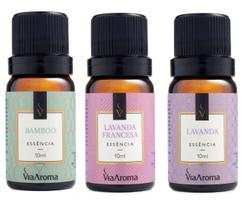 Kit 3 Essências Via Aroma 10ml Bamboo Lavanda Lavanda Francesa Aromaterapia Kit 3 Essências Via Aroma 10ml Bamboo Lavanda Lavanda Francesa Aromaterapia