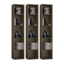 Kit 3 Estantes Livreiro 4 Prateleiras Janaína Castanho - AJL Móveis