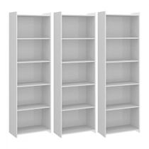 Kit 3 Estantes Multiuso 4 Prateleiras 57x183 Menu Móveis Branco Kit 3 Estantes Multiuso 4 Prateleiras 57x183 Menu Móveis Branco