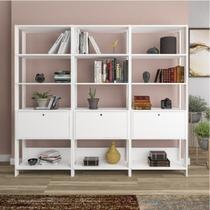 Kit 3 Estantes Multiuso Alta 4 Prateleiras 1 Porta 166cmx189cm Match Artely