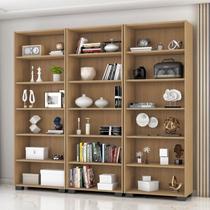 Kit 3 Estantes para Livros 5 Prateleiras 188CMX181,5cm Office Marrom/Freijó - Espresso Móveis