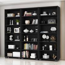 Kit 3 Estantes para Livros 5 Prateleiras 188cmx60,5cm Office