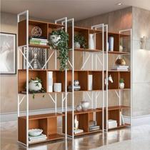 Kit 3 Estantes para Livros 7 Prateleiras 200cmx216cm Office Industrial
