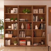 Kit 3 Estantes para Livros com 5 Prateleiras 180cmx60cm Kit 3 Estantes para Livros com 5 Prateleiras 180cmx60cm