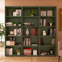 Kit 3 Estantes para Livros com 5 Prateleiras 180cmx60cm Kit 3 Estantes para Livros com 5 Prateleiras 180cmx60cm