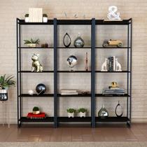 Kit 3 Estantes para Livros Industrial Aço 5 Prateleiras 187cmx180cm Active Yescasa