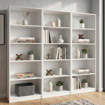 Kit 3 Estantes para Livros Multiuso 5 Nichos 175cmx156cm Montreal Yescasa Kit 3 Estantes para Livros Multiuso 5 Nichos 175cmx156cm Montreal Yescasa