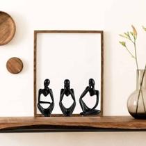 Kit 3 Estatuetas Figuras Abstrata Pensamento Resina Moderna