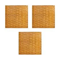 Kit 3 Esteiras Bambu Casca 1x1,5m Forro Natural Trama Tripla Pergolado Teto Parede Decorativa