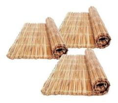 Kit 3 Esteiras Palha Taboa 1,7x1,0m Pergolado Forro Tapete