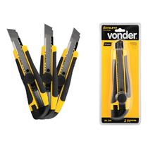 Kit 3 Estilete Profissional Emborrachado Vonder com lamina 18mm Conjunto