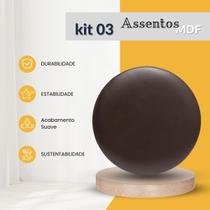 Kit 3 Estofados Assento Para Banquetas Cadeiras Bancos 33cm material sintético