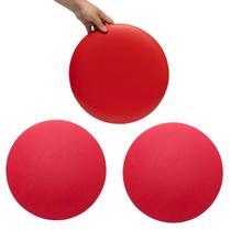 Kit 3 Estofados Assento Vermelho Para Banqueta 33cm em material sintético
