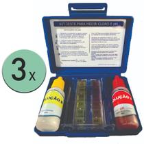 Kit 3 Estojo de Análise Piscina Medição Teste Cloro e PH Kit 3 Estojo de Análise Piscina Medição Teste Cloro e PH