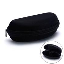 Kit 3 Estojo Óculos De Sol C/ Zíper Case Preto Curvado